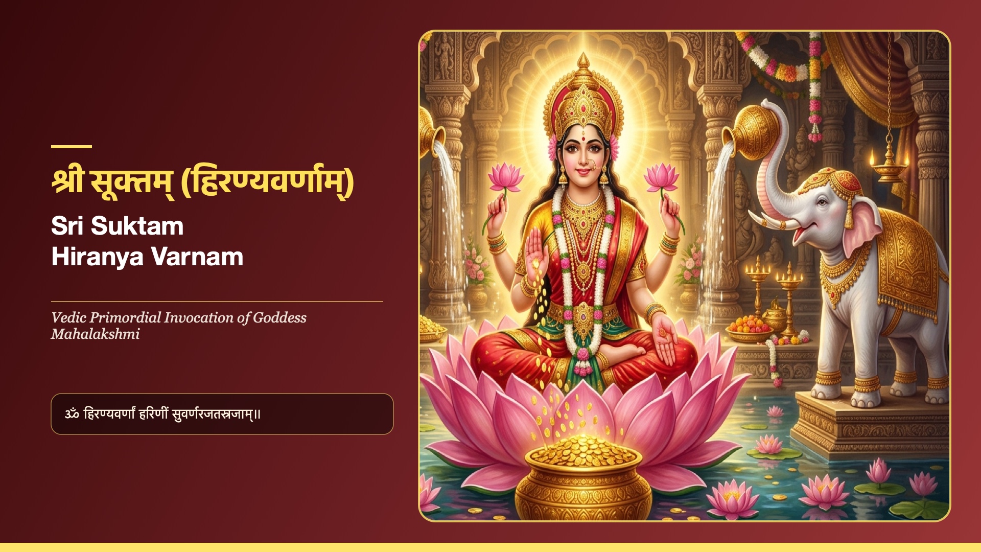 Sri Suktam (Hiranya Varnam) - Sri Mahalakshmi